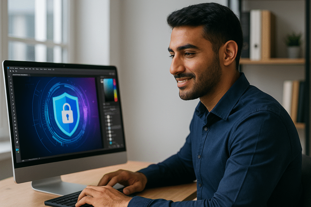 nous voyons le responsable labocyber faire du web design