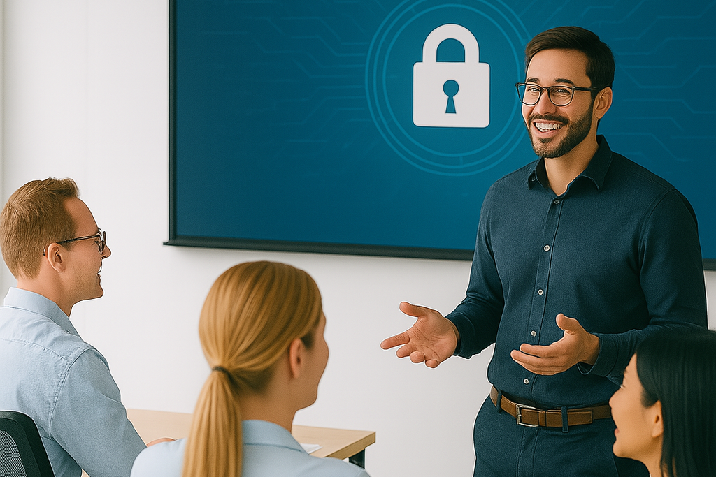 Un intervenant de Labocyber enseigne lors d'une formation en entreprise